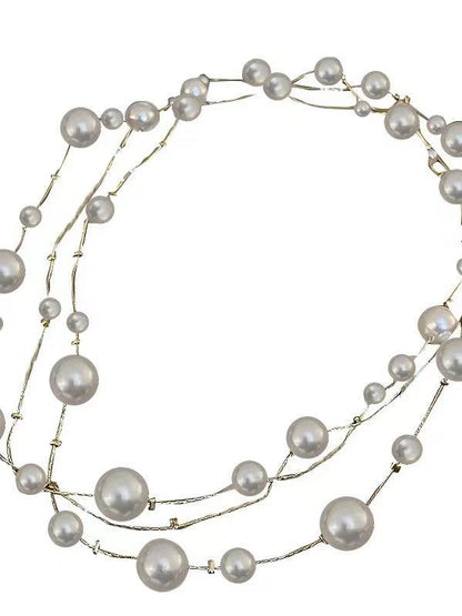 lovevop Luxry Long Pearl Necklace