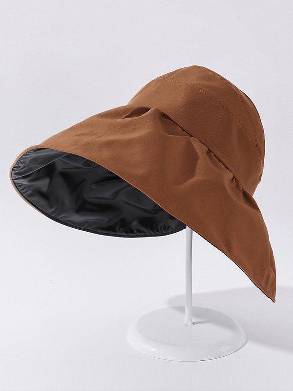 lovevop Casual Solid Color Hole Sun-Protection Hat