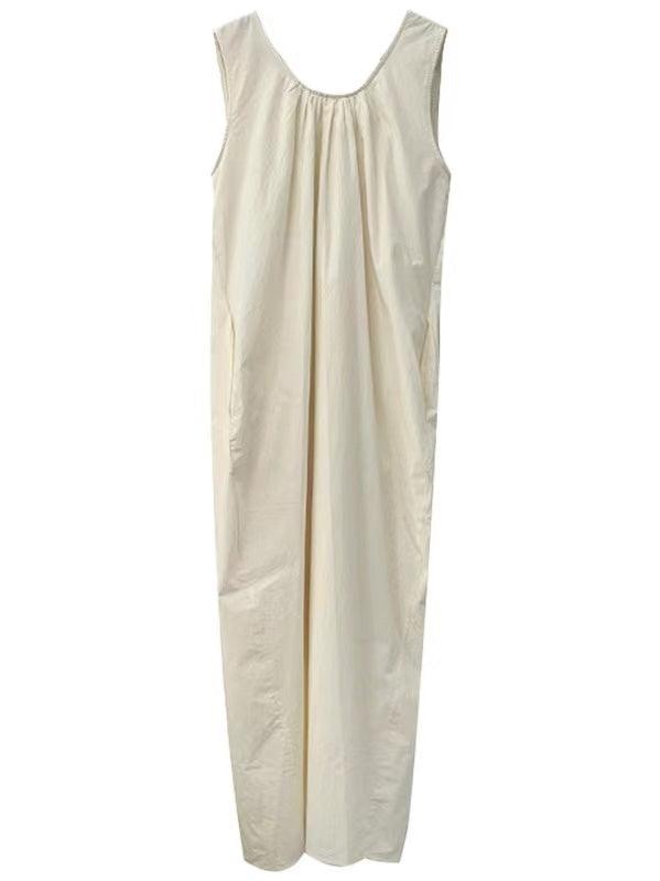 lovevop Open Back Sleeveless Linen Dress