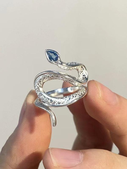 lovevop Ocean Blue Snake Open Ring