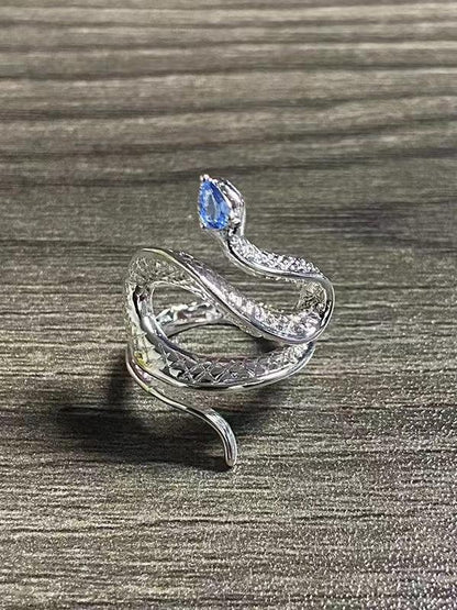 lovevop Ocean Blue Snake Open Ring