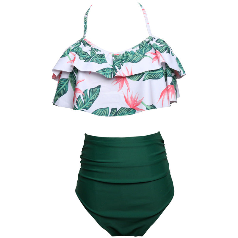 Ruffled Bikini & High Waist Bottom Swimsuit