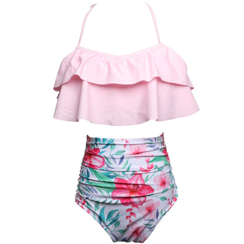 Ruffled Bikini & High Waist Bottom Swimsuit