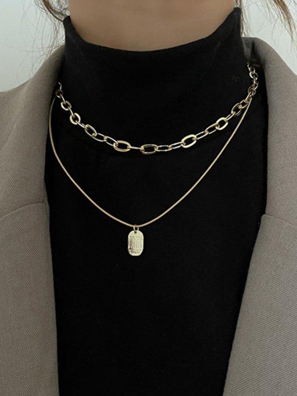 lovevop Stylish Punk Multi-Layered Sweater Chain Necklaces Accessories