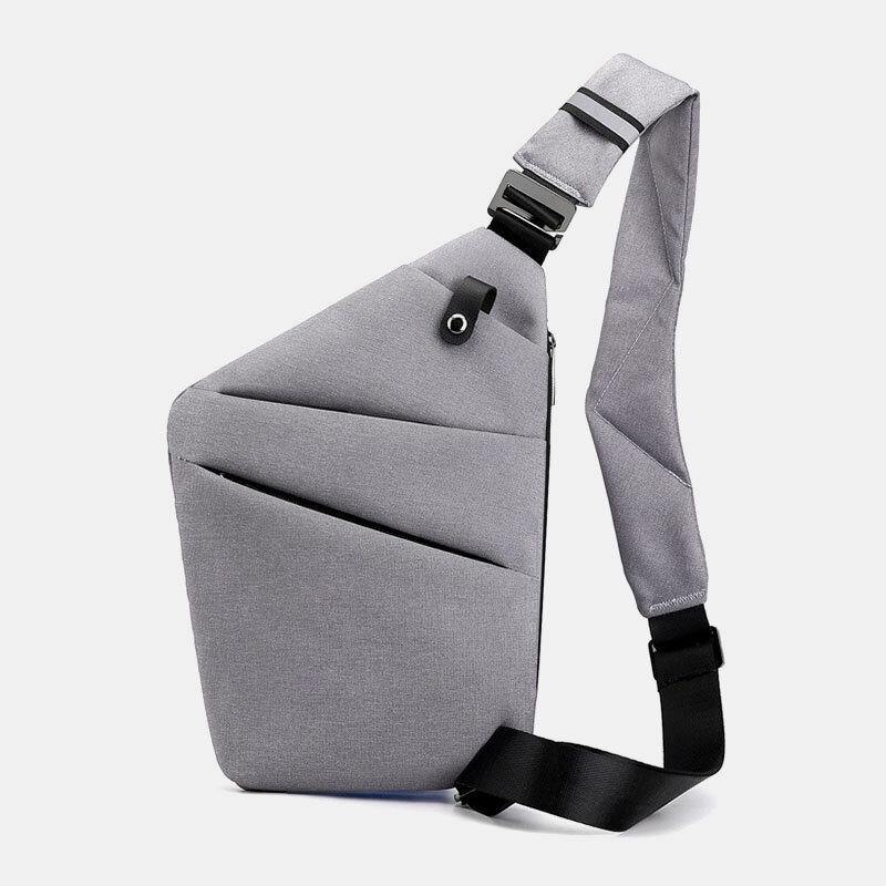 lovevop Men Luminous Oxford Multi-pockets Large Capacity Anti-theft Waterproof Crossbody Bag Chest Bag Sling Bag