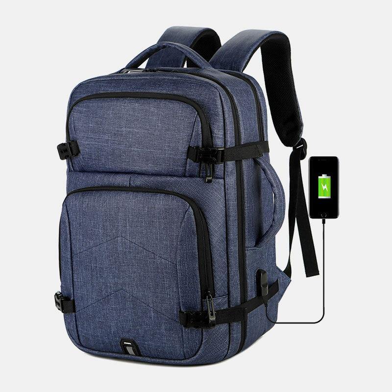 lovevop Men Large Capacity Waterproof USB Charging 16 Inch Laptop Bag Business Outdoor Handbag Backpack
