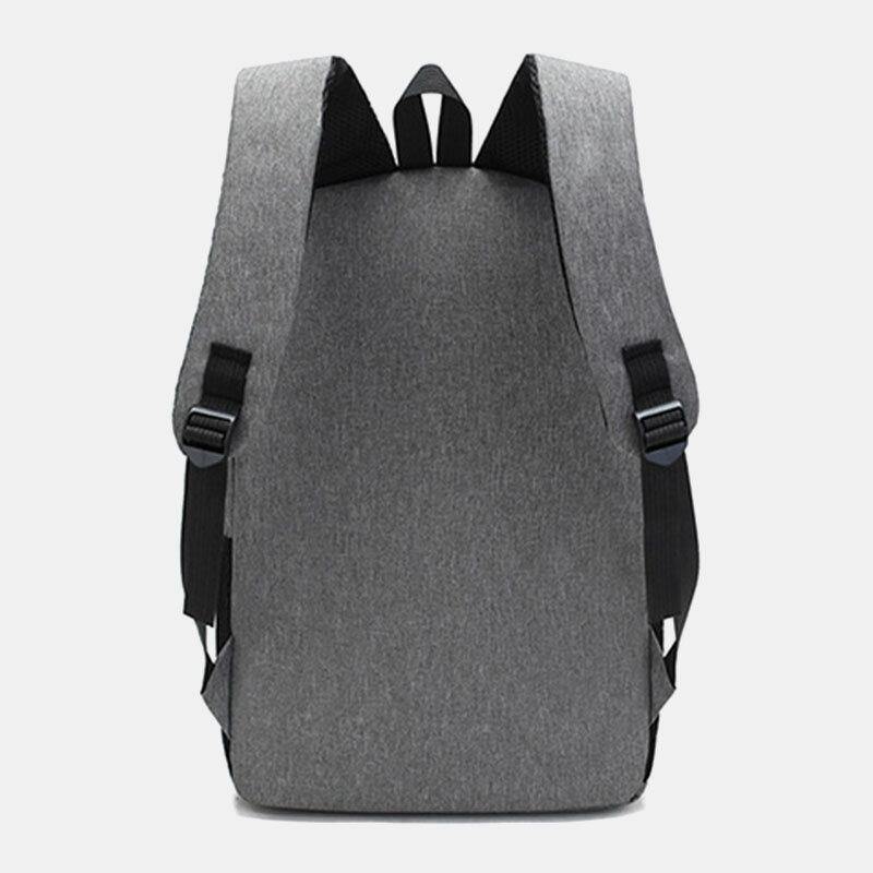 lovevop Men 3PCS Nylon USB Charging Wear-resistance Fashion Casual Laptop Bag Backpack Crossbody Bag Clutch Bag