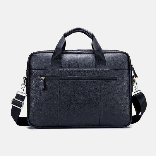 lovevop Men Genuine Leather Large Capacity 14 Inch Multifuntion Briefcase Laptop Messenger Bag Crossbody Bags Handbag