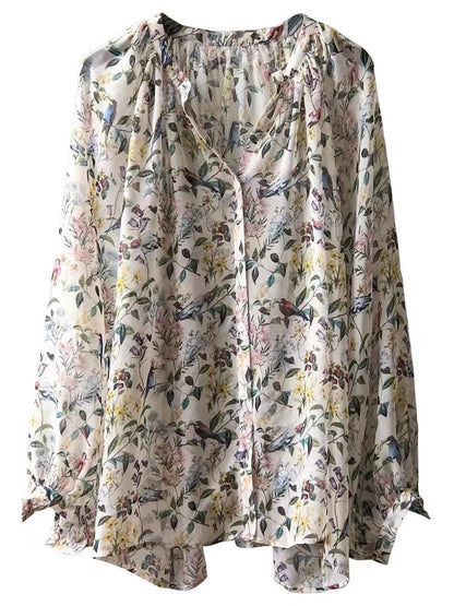 lovevop V-Neck Floral Shirt Top