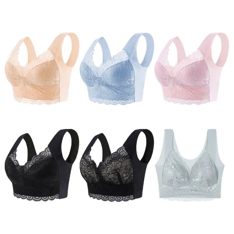 Gather Beautiful Back Lace Bra Without Steel Ring