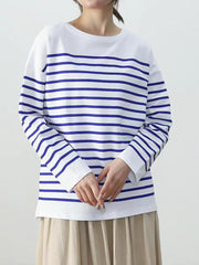 lovevop Striped Knit Long Sleeve T-Shirt