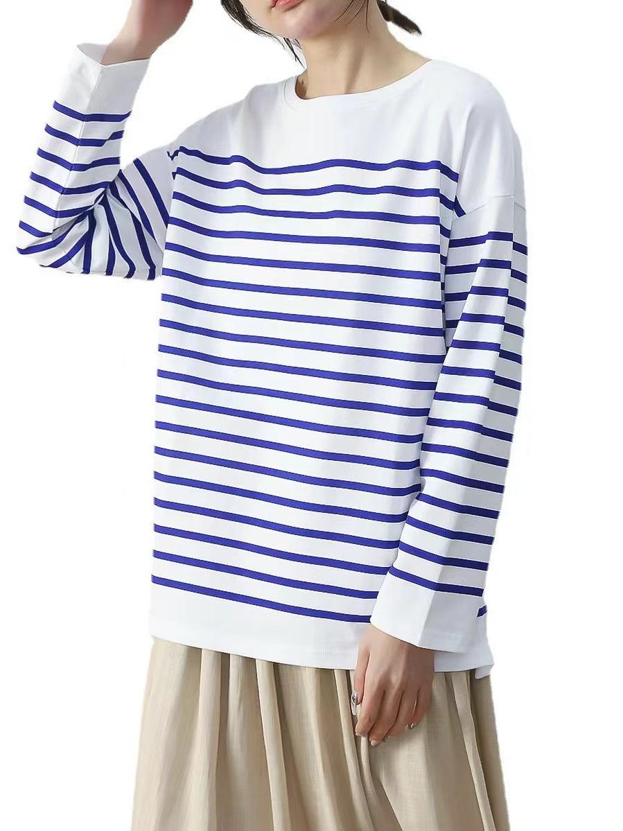 lovevop Striped Knit Long Sleeve T-Shirt