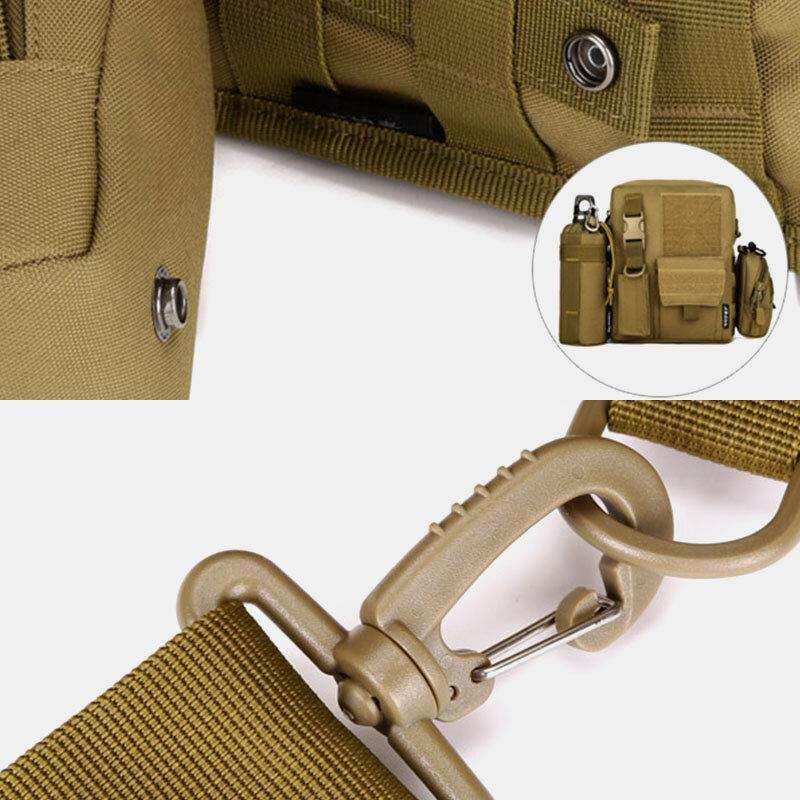 lovevop Men Camo Pattern Multifunction Large Capacity Outdoor Travel Tactical Bag Crossbody Bag Shoulder Bag Square Bag