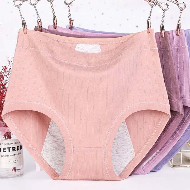 🔥 Buy 5 get 5 free-High waist plus size cotton antibacterial and leak-proof physiological underwear