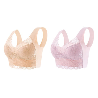 Gather Beautiful Back Lace Bra Without Steel Ring