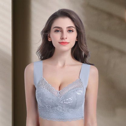 Gather Beautiful Back Lace Bra Without Steel Ring