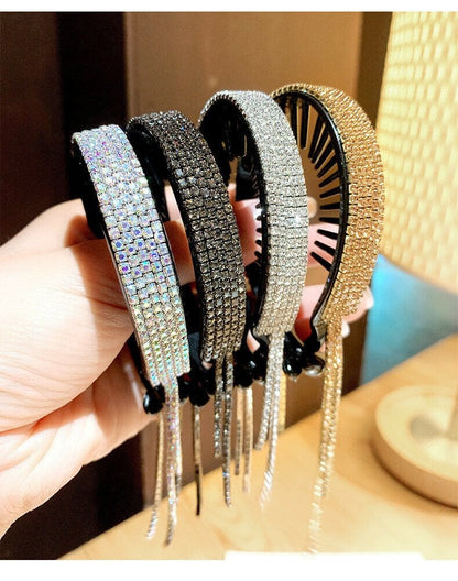 🔥HOT SALE🔥Rhinestone Hairpin Horsetail Clip Ball Head Curler Tassel Decor