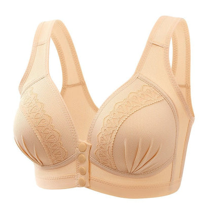 🔥BUY 1 GET 2 FREE(Please add 3 pcs to cart)-2023Front Button Breathable Skin-Friendly Cotton Bra