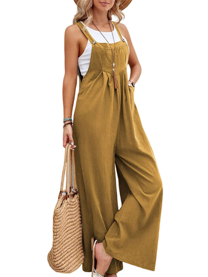 Wide Leg Overalls Straps Jumpsuit