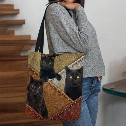 lovevop Women Felt Cats Pattern Patchwork Printing Handbag Shoulder Bag Tote