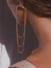 lovevop Casual Tasseled Solid Color Earrings