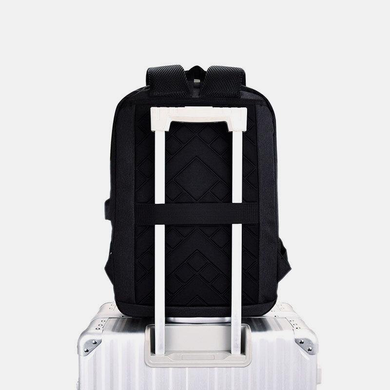 lovevop Men Nylon USB Charging Casual Large Capacity 15.6 Inch Laptop Bag Travel Backpack