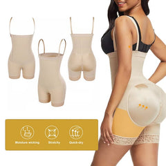 Women High Back Fajas Front Closure Side Zipper Full Body Shaper Postpartum Bodysuit