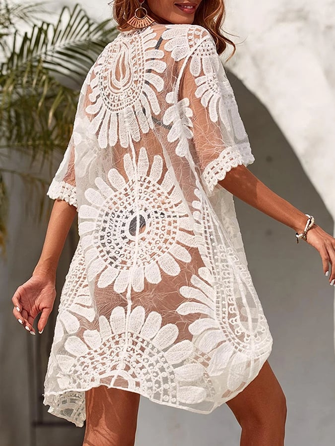 Sexy Lace Beach Sunscreen Blouse