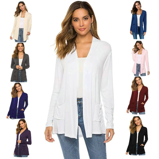 Women's casual lightweight open front long sleeve cardigans