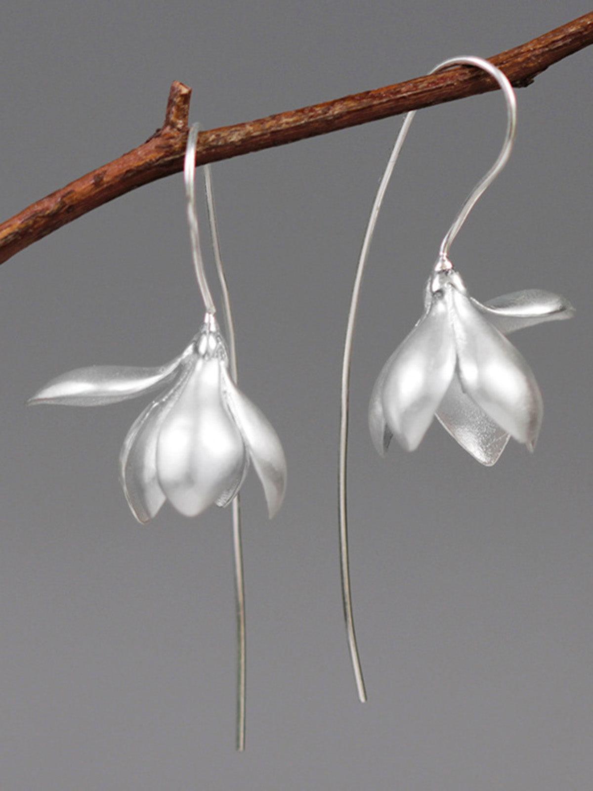 lovevop Magnolia Natural Flower Earrings