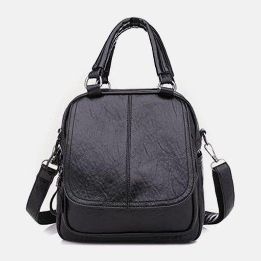 lovevop Women PU Leather Multi-Carry Vintage Waterproof Crossbody Bag Shoulder Bag Backpack