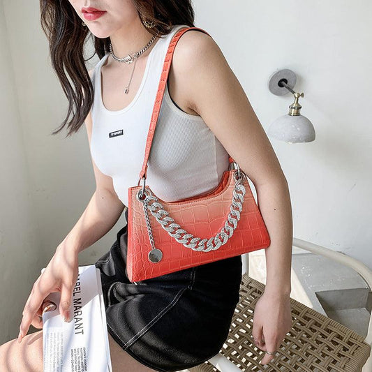 lovevop Women's Fashion Stone Pattern Gradient Color Single Shoulder Crossbody Bag