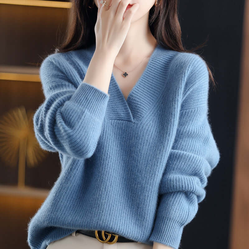 🔥WOMEN'S V-NECK CASHMERE SWEATER