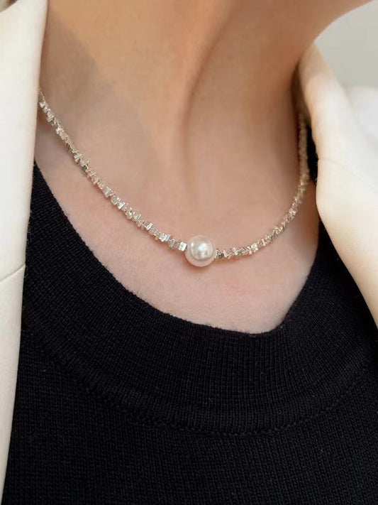 lovevop Mini Triangle Geometric Shard Silver Necklace