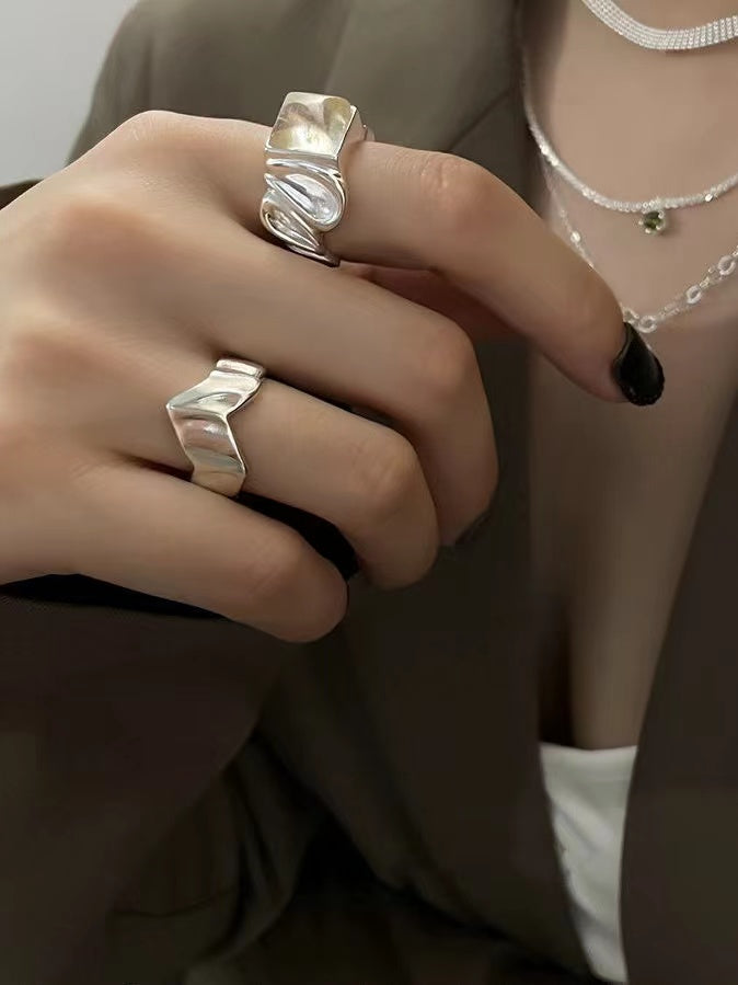 lovevop Mix and Match Fashion Personality Exaggerated Trend Open Ring