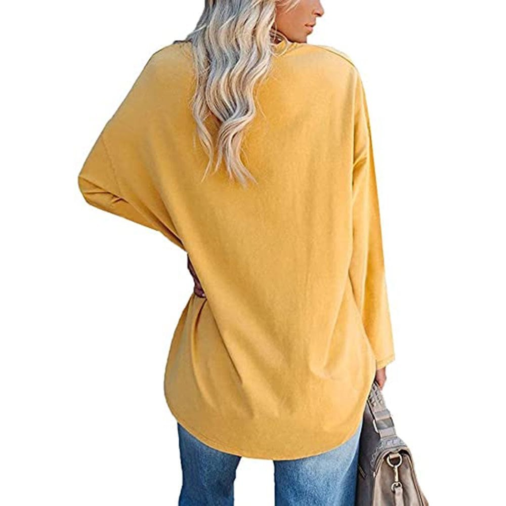 🔥Women's loose long sleeve fashion V-neck knit top🔥