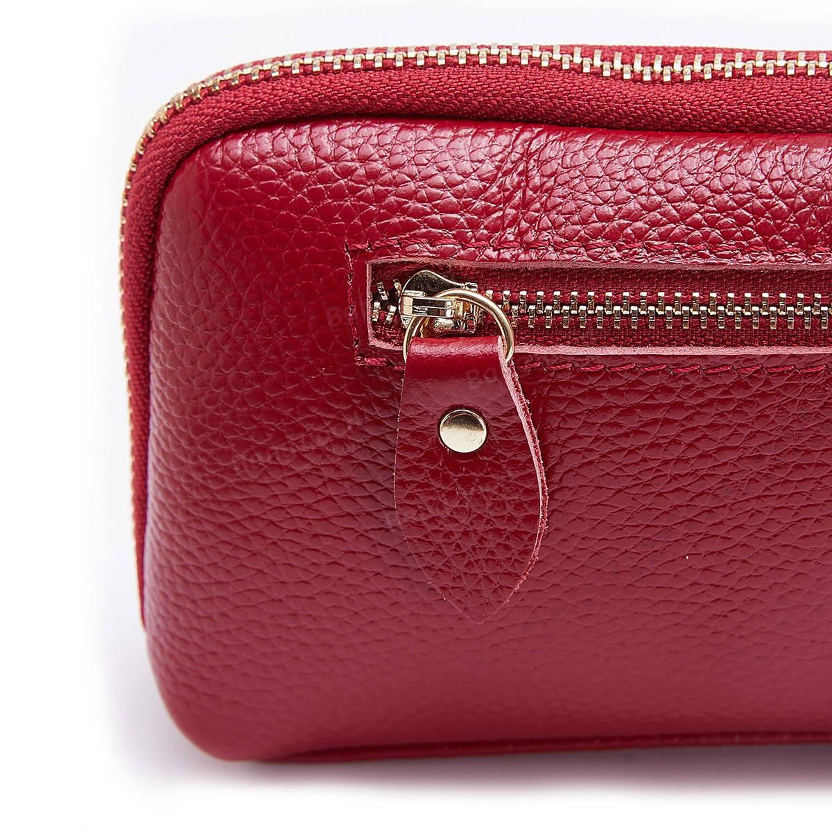 lovevop Women Genuine Leather Clutch Bag Zipper Long Wallet Two Fold Purse