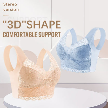 Gather Beautiful Back Lace Bra Without Steel Ring