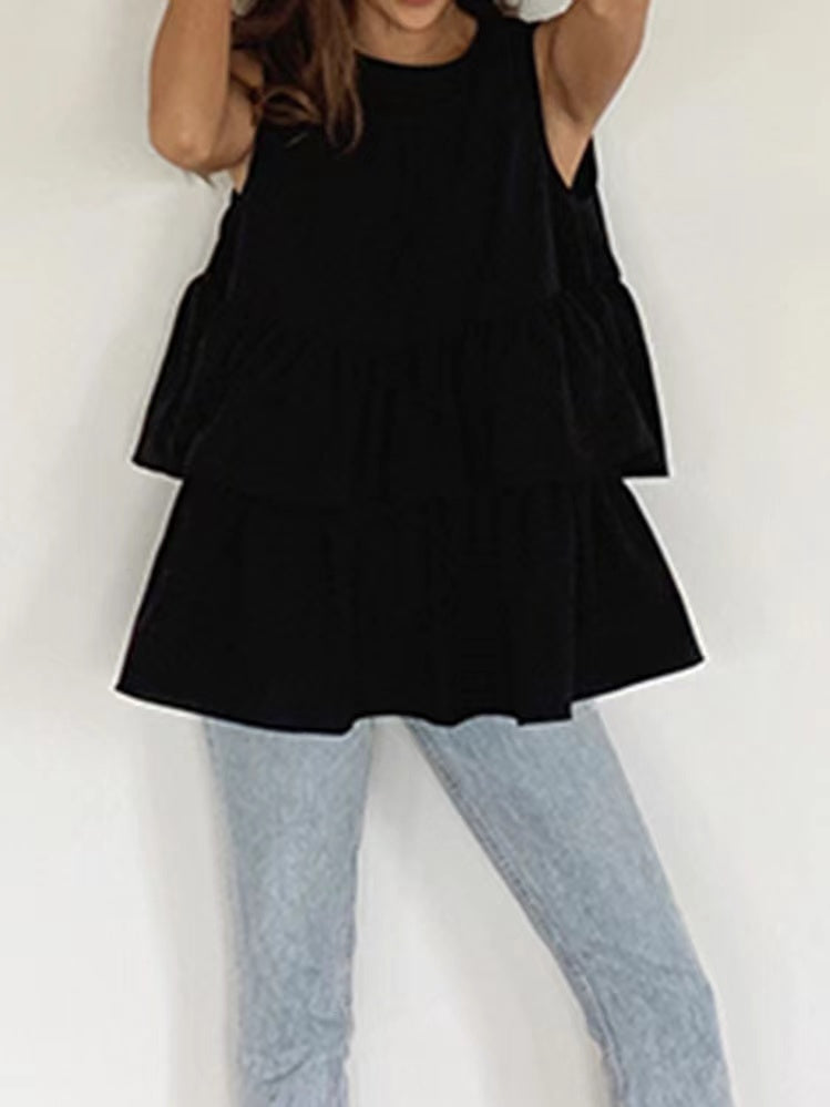 lovevop Layered Ruffle Tank Shirt