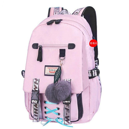 lovevop Female Backpack Student School Bag Junior High School Student High School Student Student Backpack Printing