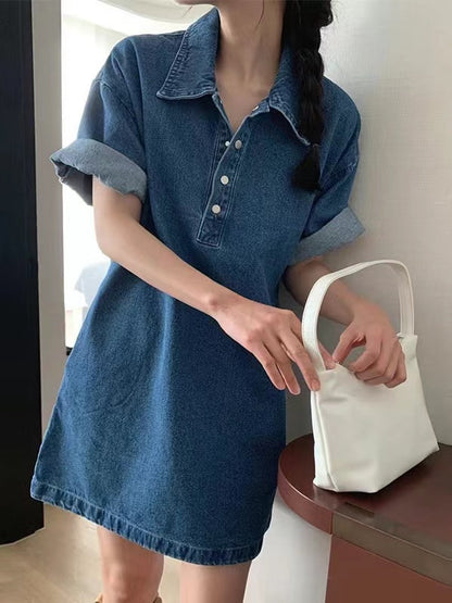 lovevop Polo Denim Short Dress