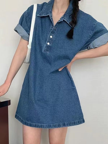 lovevop Polo Denim Short Dress