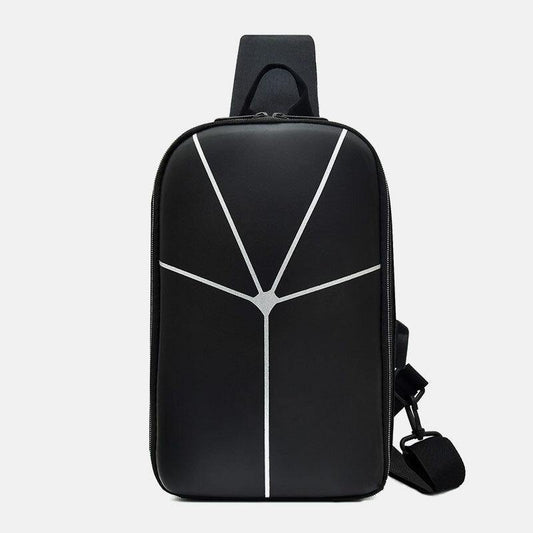 lovevop Men Nylon Casual Outdoor Sport Solid Color Chest Bag Crossbody Bag