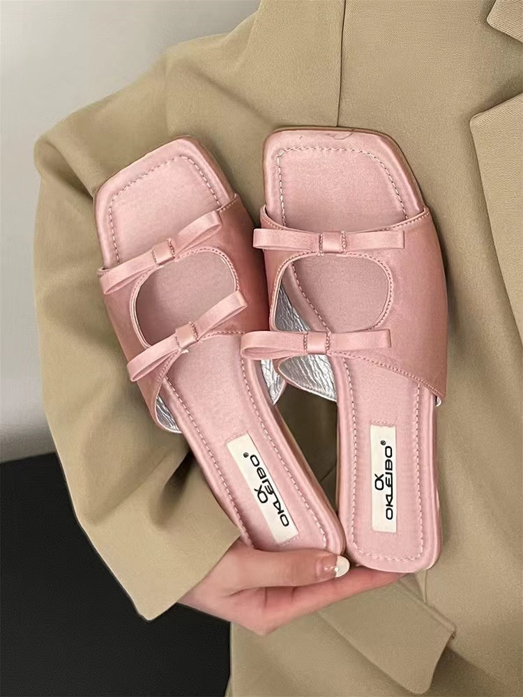 lovevop Bow Slip-On Beach Sandals