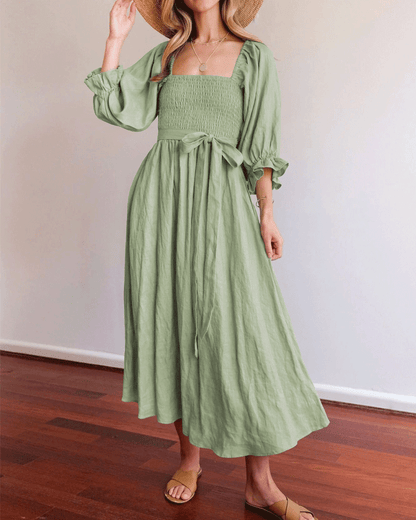 Women'S French Ruffled Lantern Sleeves Multi-Wear Dress