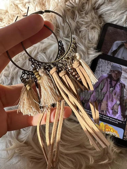 lovevop Vintage Boho Tassel Earrings