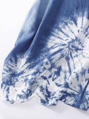 Cotton Linen Ink Painting Tie Dyed Dress