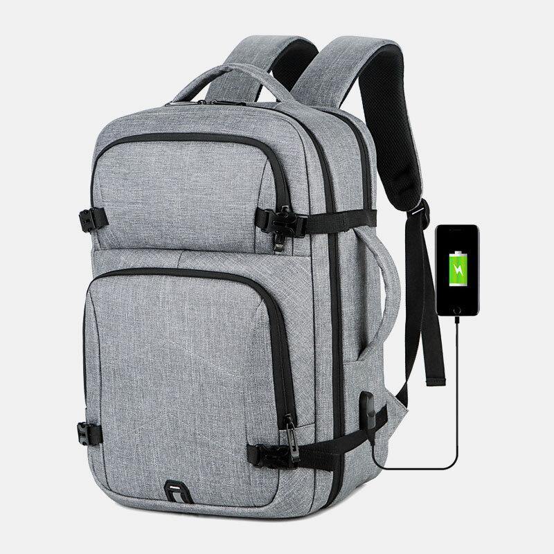 lovevop Men Large Capacity Waterproof USB Charging 16 Inch Laptop Bag Business Outdoor Handbag Backpack