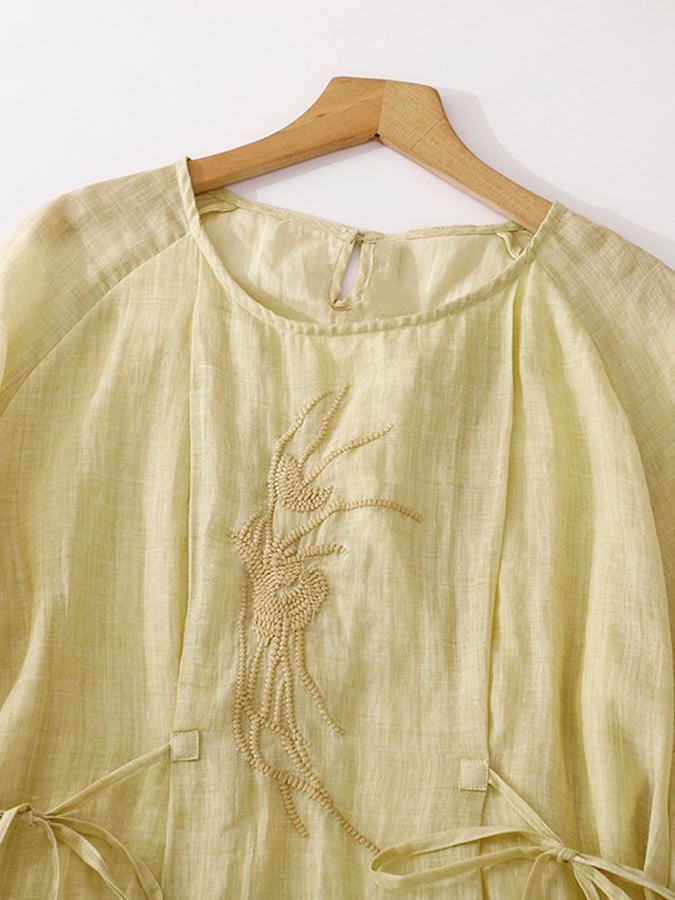 Lovevop besticktes Spitzen-Vintage-Kleid 