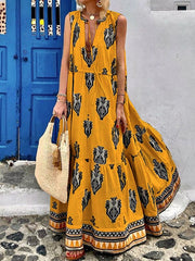 Women's Print Sleeveless Resort Dress